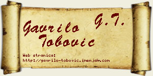 Gavrilo Tobović vizit kartica